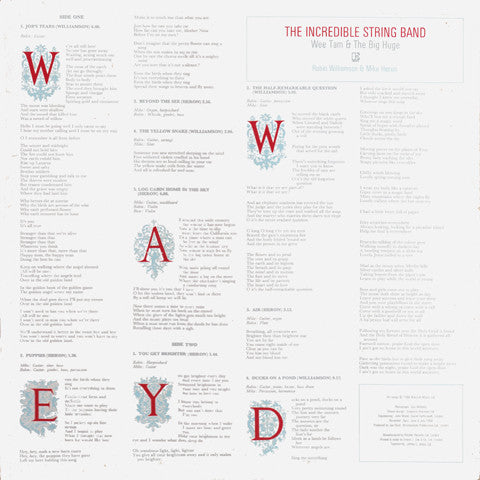 The Incredible String Band : Wee Tam & The Big Huge (2xLP, Album, Mono)