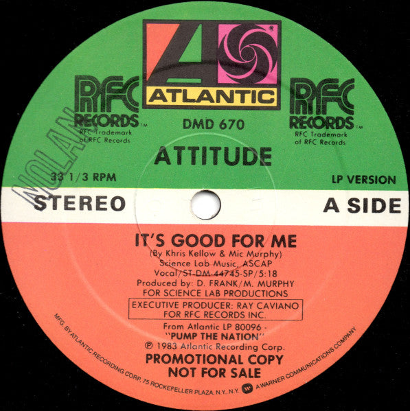 Attitude : It's Good For Me / Pump The Nation (12", Promo)