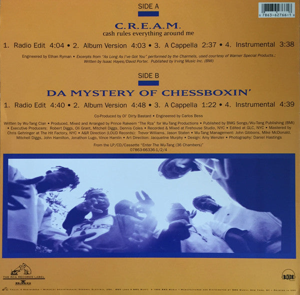 Wu-Tang Clan : C.R.E.A.M. (Cash Rules Everything Around Me) (12", Yel)
