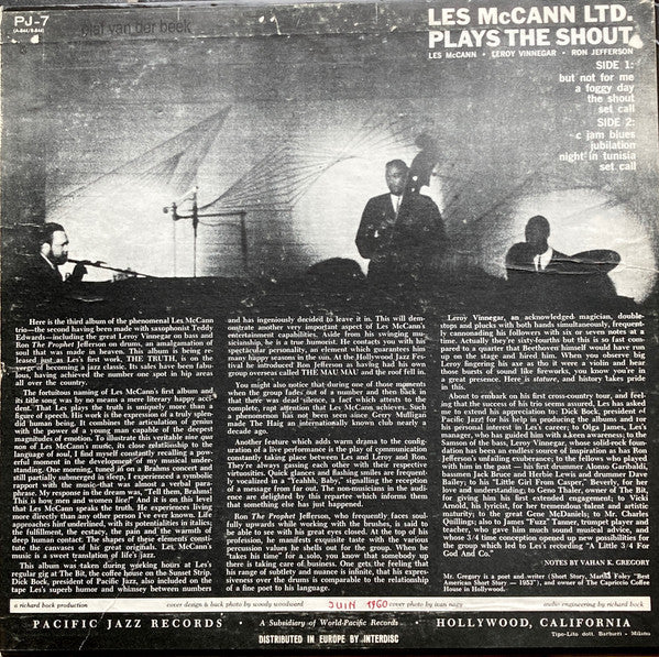 Les McCann Ltd. : The Shout (LP, Mono)
