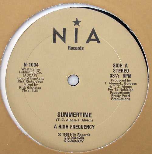 A  High Frequency* : Summertime (12")