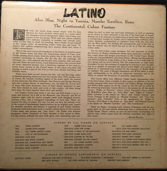 Cal Tjader Featuring Mongo Santamaria : Latino Con Cal Tjader (LP, Album, Mono, Red)