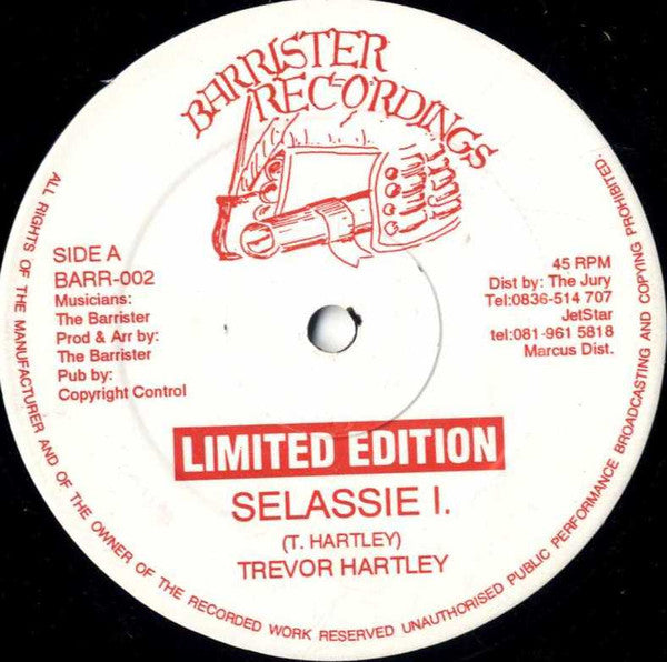 Trevor Hartley / Chazzlyn : Selassie I / Hey Baby (12", Ltd)