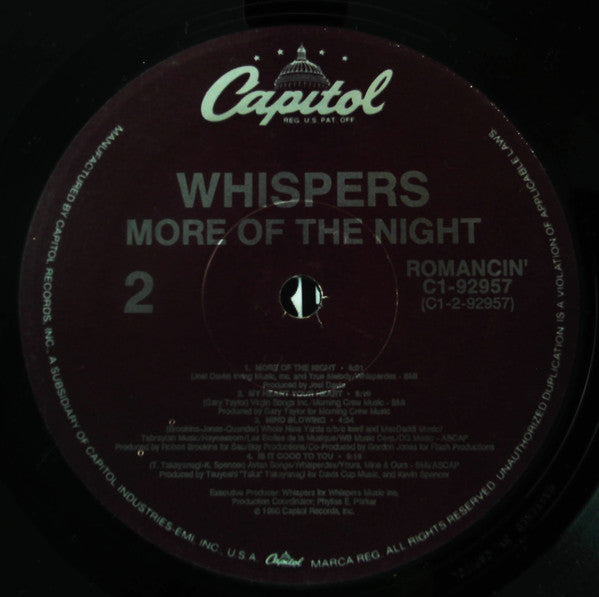The Whispers : More Of The Night (LP, Album)