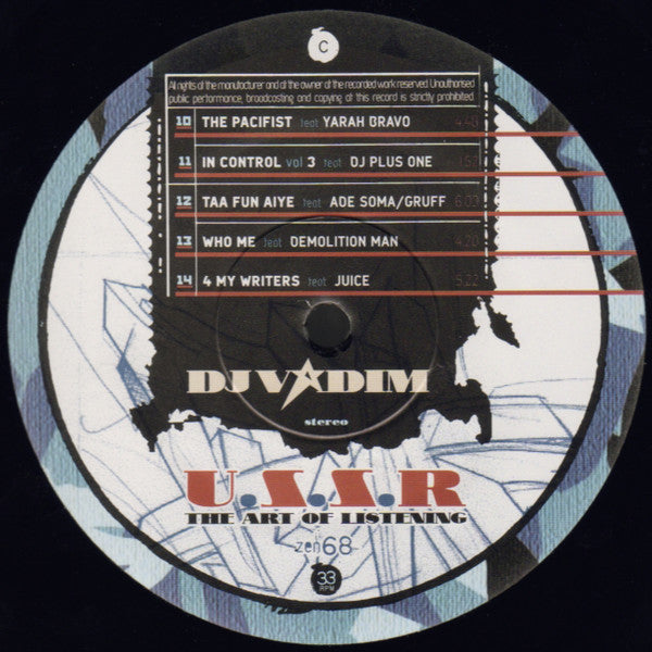 DJ Vadim : U.S.S.R. (The Art Of Listening) (2xLP, Album)