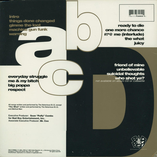 The Notorious B.I.G.* : Ready To Die (2xLP, Album, Gat)