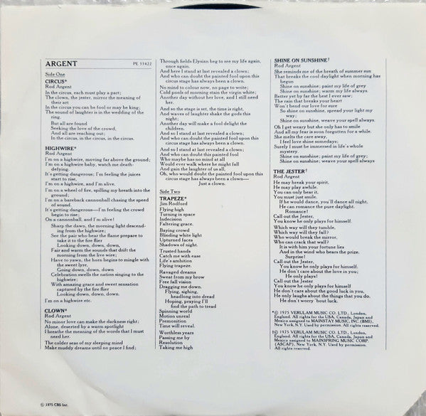 Argent : Circus (LP, Album)