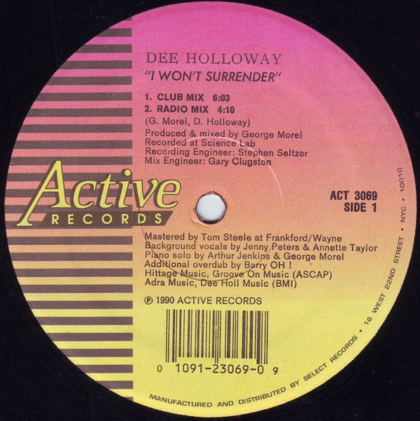 Dee Holloway : I Won't Surrender (12", Single)