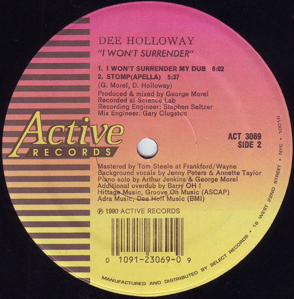 Dee Holloway : I Won't Surrender (12", Single)