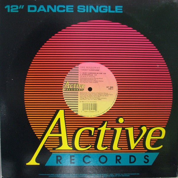 Dee Holloway : I Won't Surrender (12", Single)