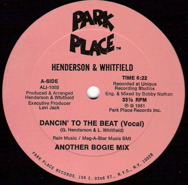 Henderson* & Whitfield* : Dancin' To The Beat (12")
