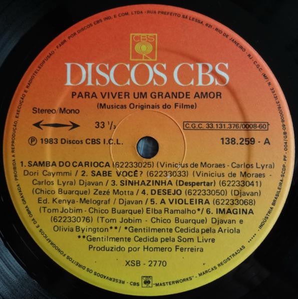 Various : Para Viver Um Grande Amor (LP, Gat)