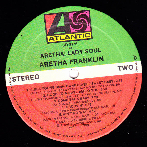 Aretha* : Lady Soul (LP, Album, RE)