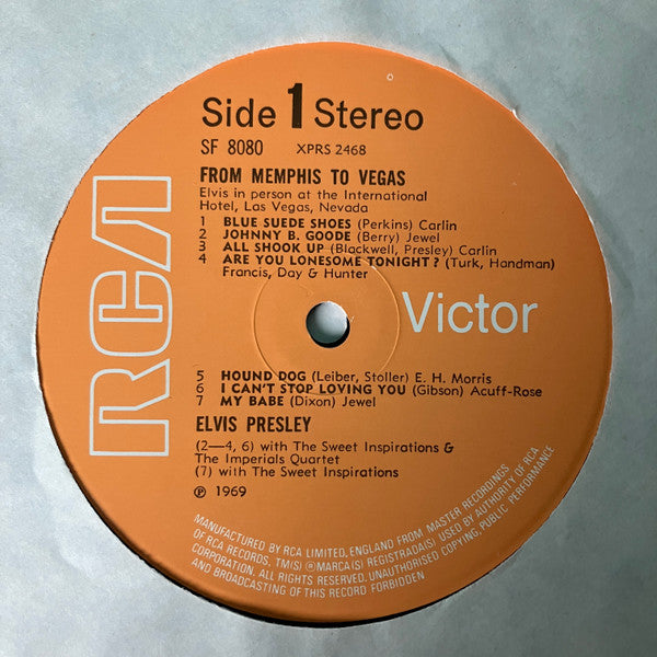 Elvis Presley : From Memphis To Vegas / From Vegas To Memphis (2xLP, Album, Ora)