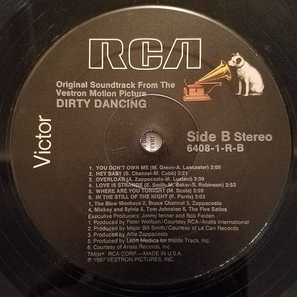 Various : Dirty Dancing (Original Soundtrack From The Vestron Motion Picture)  (LP, Album, Comp, Spe)