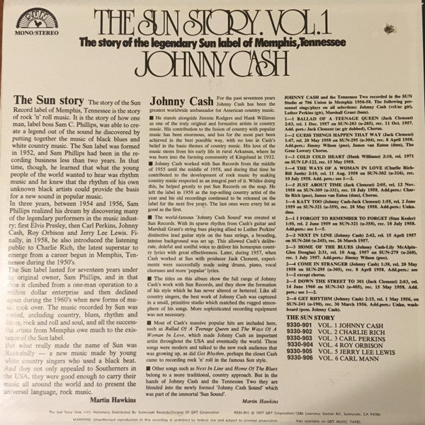 Johnny Cash : The Sun Story Vol.1 (LP, Comp, RE)