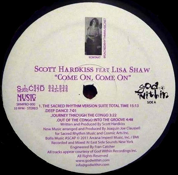 Scott Hardkiss Feat. Lisa Shaw : Come On, Come On (12", Ltd, Promo)