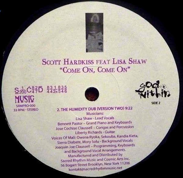 Scott Hardkiss Feat. Lisa Shaw : Come On, Come On (12", Ltd, Promo)