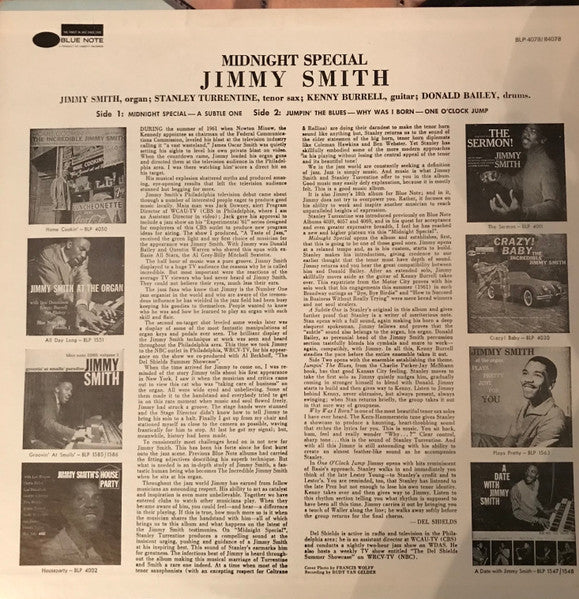 The Incredible Jimmy Smith* : Midnight Special (LP, Album, Mono, RE)