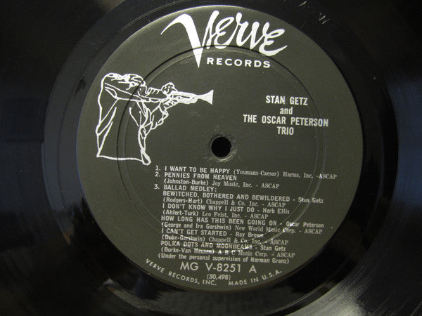 Stan Getz And The Oscar Peterson Trio : Stan Getz And The Oscar Peterson Trio (LP, Album, Mono)