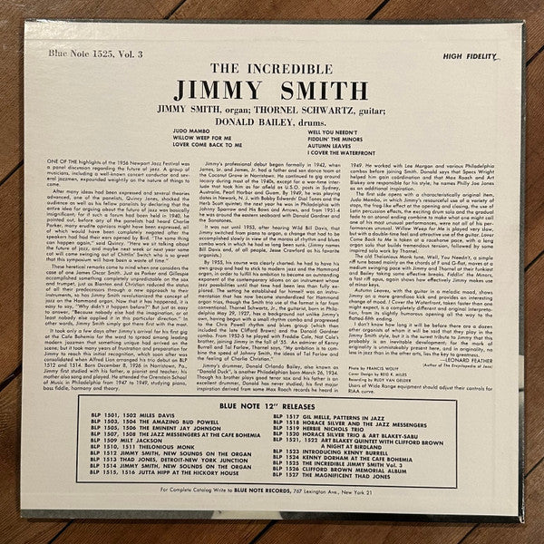 Jimmy Smith : At The Organ, Volume 3 (LP, Album, Mono, No )