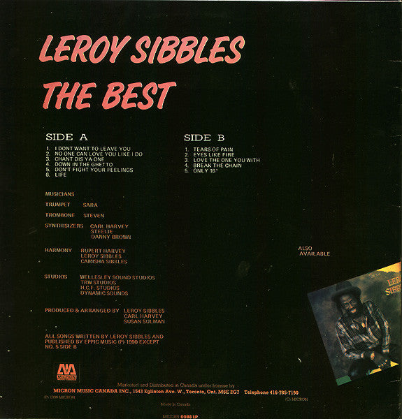 Leroy Sibbles : The Best (LP, Album)
