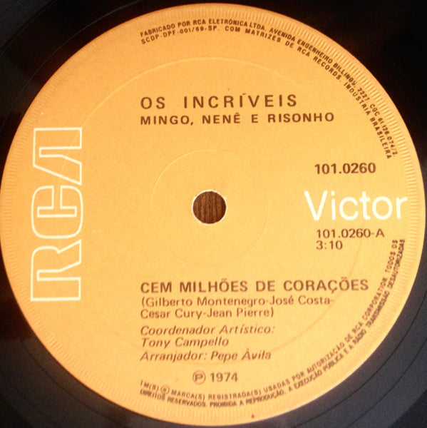 Os Incríveis : Cem Milhões De Corações (7", Single)