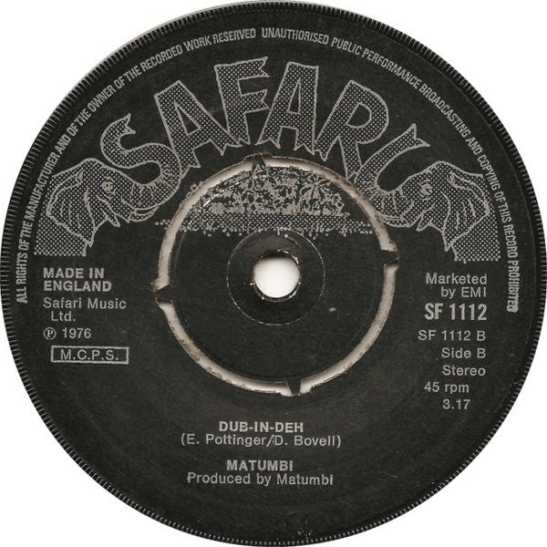 Matumbi : After Tonight (7", Single)