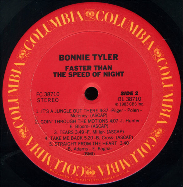 Bonnie Tyler : Faster Than The Speed Of Night (LP, Album)