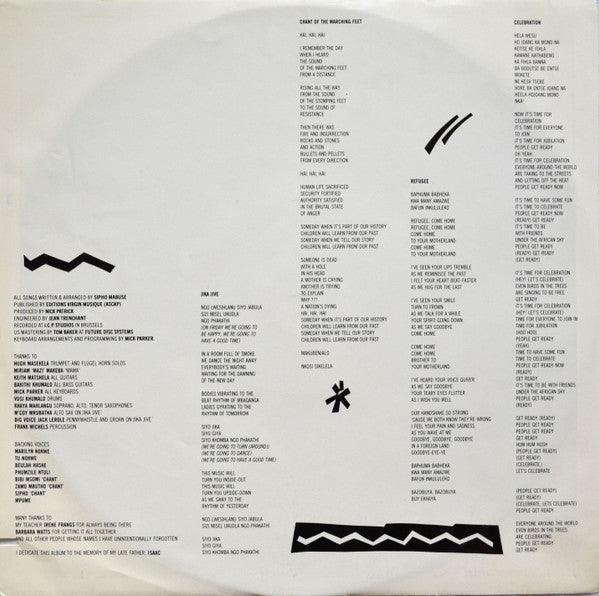 Sipho Mabuse : Chant Of The Marching (LP, Album)