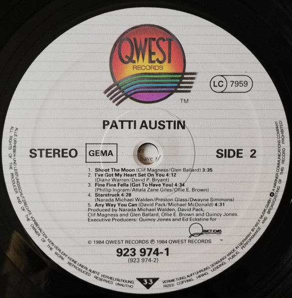 Patti Austin : Patti Austin (LP, Album)