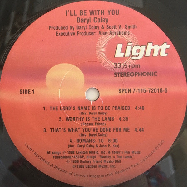 Daryl Coley : I'll Be With You (LP, Album)