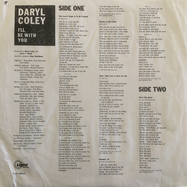 Daryl Coley : I'll Be With You (LP, Album)