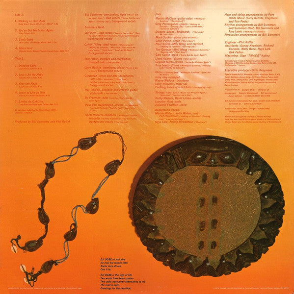 Bill Summers & Summers Heat : On Sunshine (LP, Album)