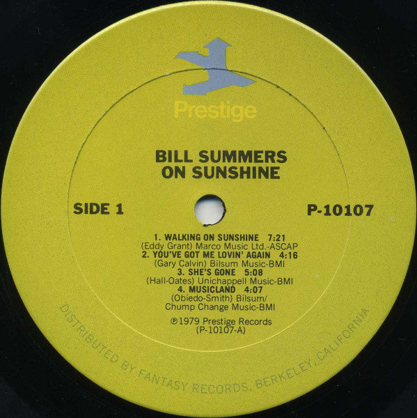 Bill Summers & Summers Heat : On Sunshine (LP, Album)