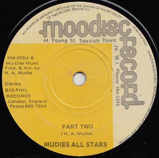 The Eternals (2) / Mudies All Stars : Push Me In The Corner / Part Two (7", Single, RE)