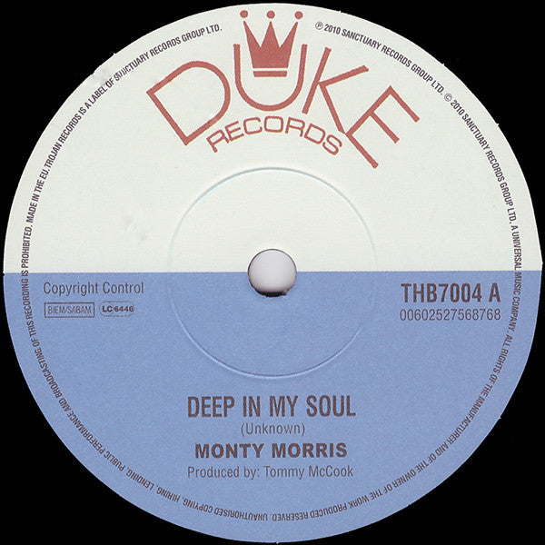 Monty Morris* / Tommy McCook : Deep In My Soul / Reggae To Jeggae (7", Ltd)
