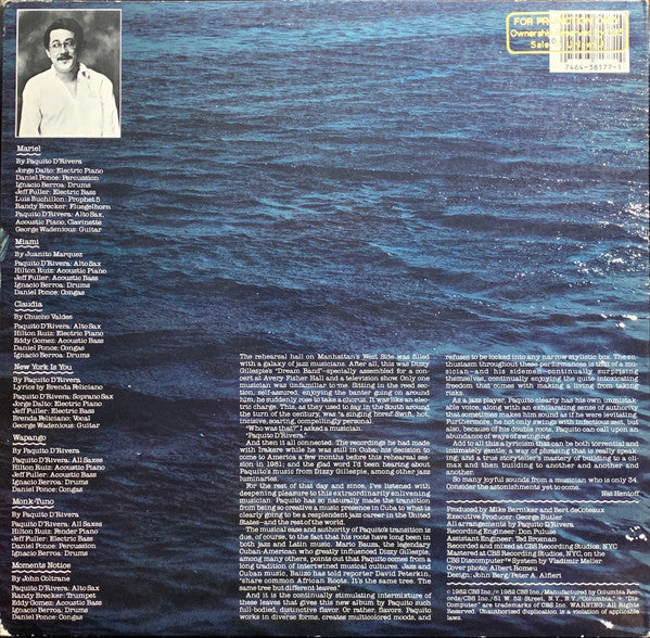 Paquito D'Rivera : Mariel (LP, Album, Car)