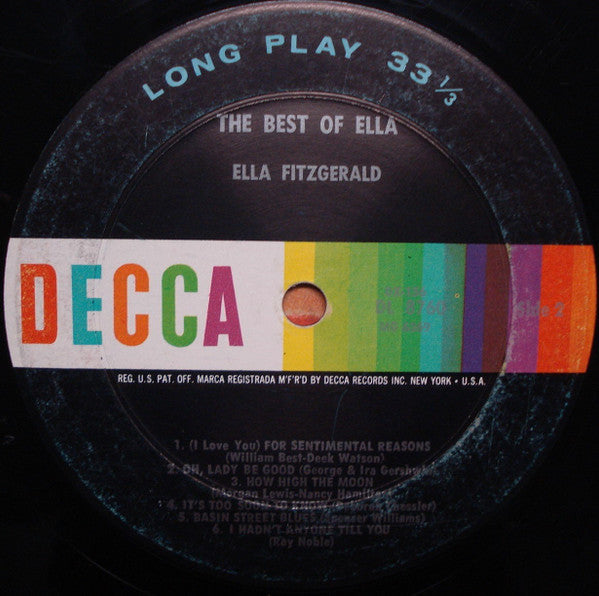 Ella Fitzgerald : The Best Of Ella Fitzgerald (2xLP, Comp, Mono, RP)