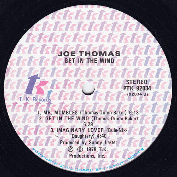 Joe Thomas : Get In The Wind (LP, Album)