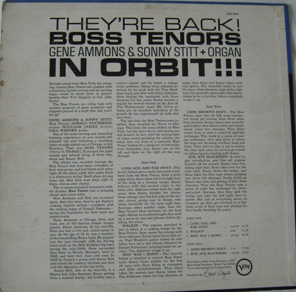 Gene Ammons & Sonny Stitt : Boss Tenors In Orbit! (LP, Album)