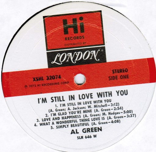 Al Green : I'm Still In Love With You (LP, Album, W -)