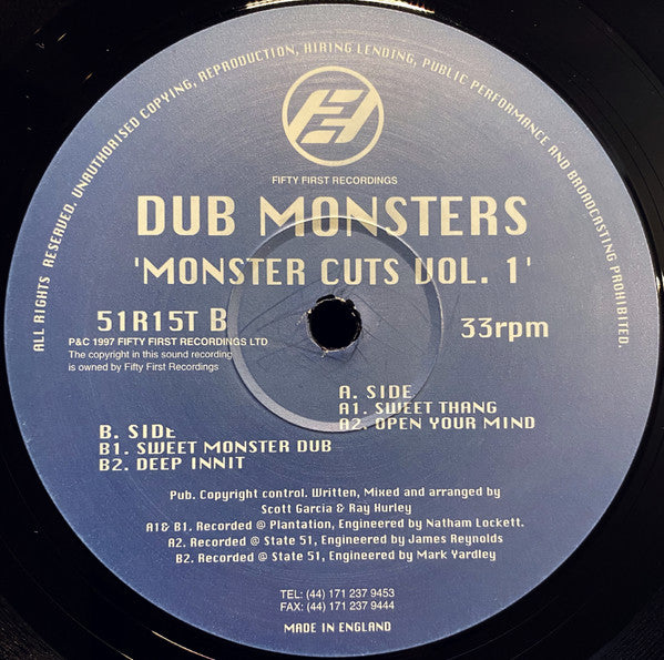 Dub Monsters* : Monster Cuts Vol. 1 (12")