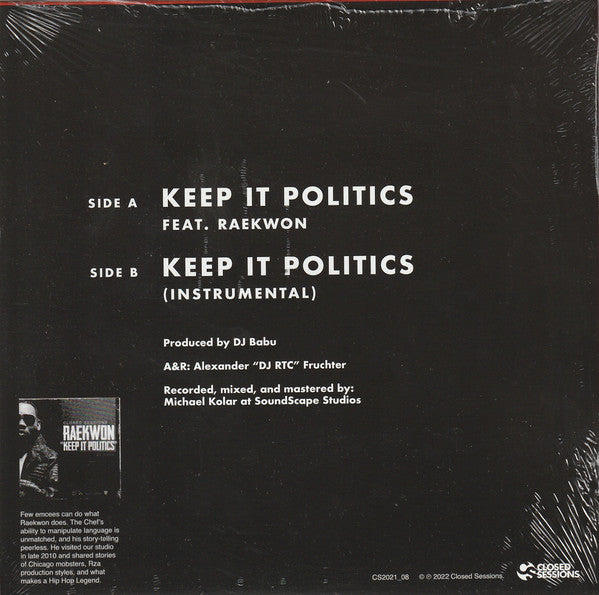 Raekwon : Keep It Politics (7", Single, Ltd)