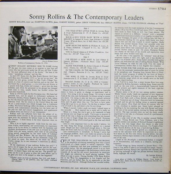 Sonny Rollins : Sonny Rollins And The Contemporary Leaders (LP, Album, RP)