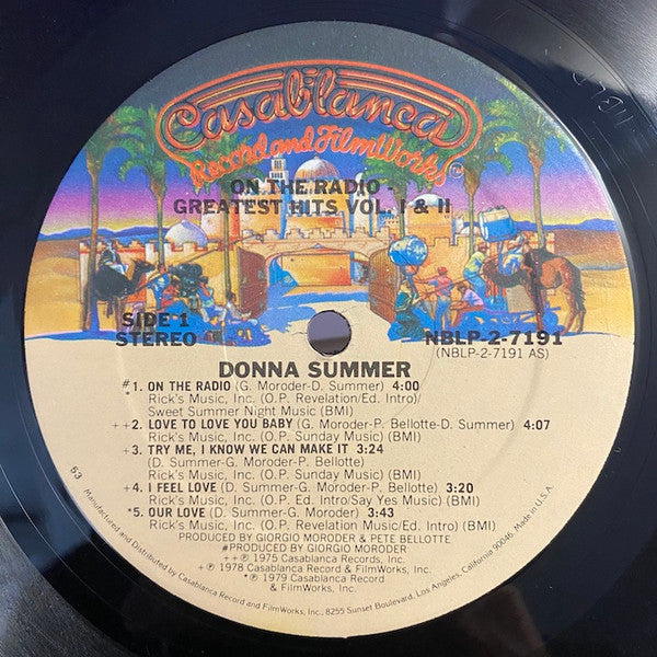 Donna Summer : On The Radio: Greatest Hits Vol. 1 & 2 (2xLP, Album, Comp, 53 )