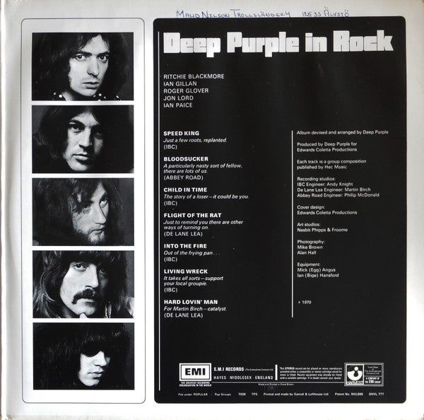 Deep Purple : Deep Purple In Rock (LP, Album, Gat)