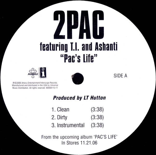 2Pac Featuring T.I. & Ashanti : Pac's Life (12", Single)