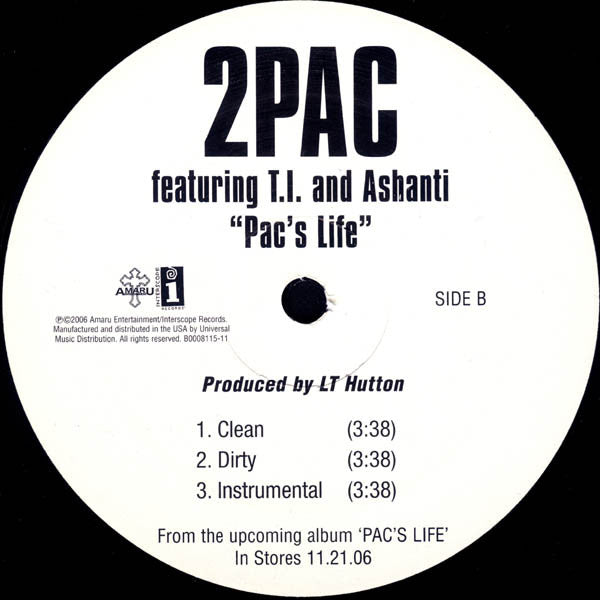 2Pac Featuring T.I. & Ashanti : Pac's Life (12", Single)