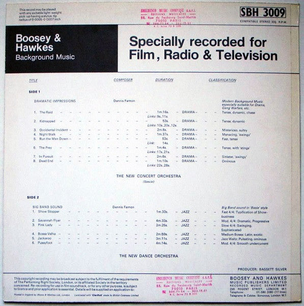 The New Concert Orchestra / The New Dance Orchestra : Dramatic Impressions / Big Band Sound (LP)